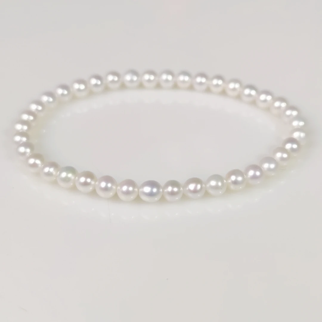 4.5-5.5mm天然淡水珍珠正圆小米珠素圈珍珠手串0607-4