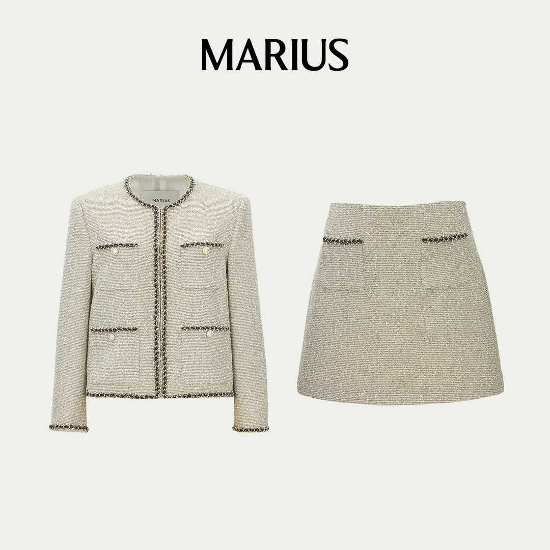MARIUS“巴洛克”春季简约气质两件套小香套装