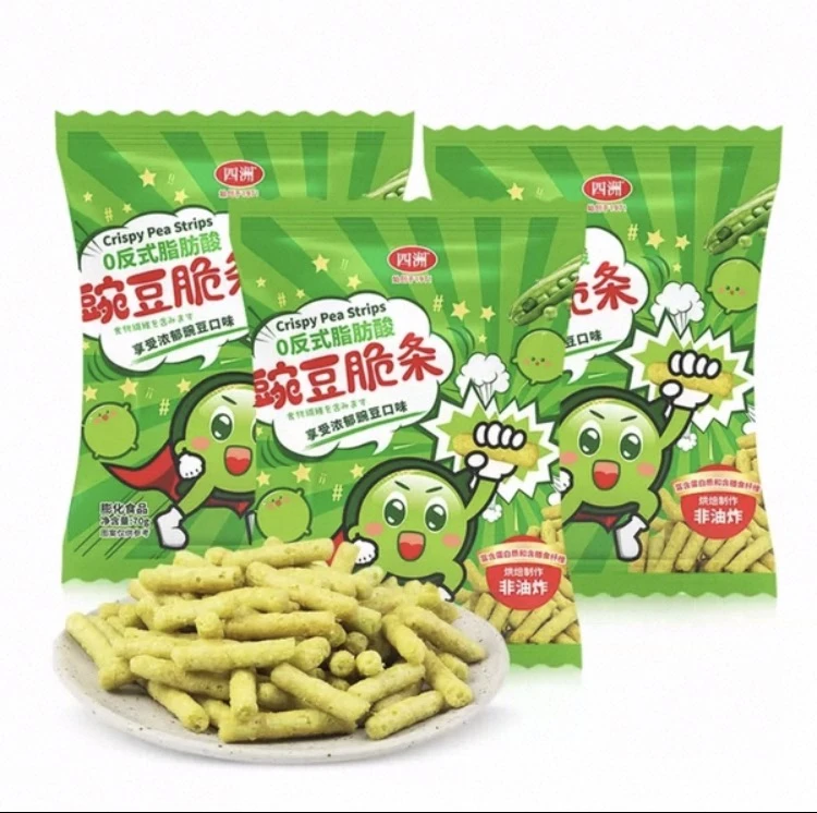 四洲豌豆脆条非油炸脆条休闲零食70g