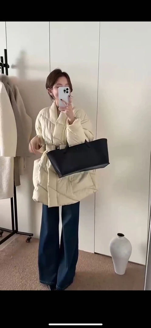 806857五色腰带羽绒服