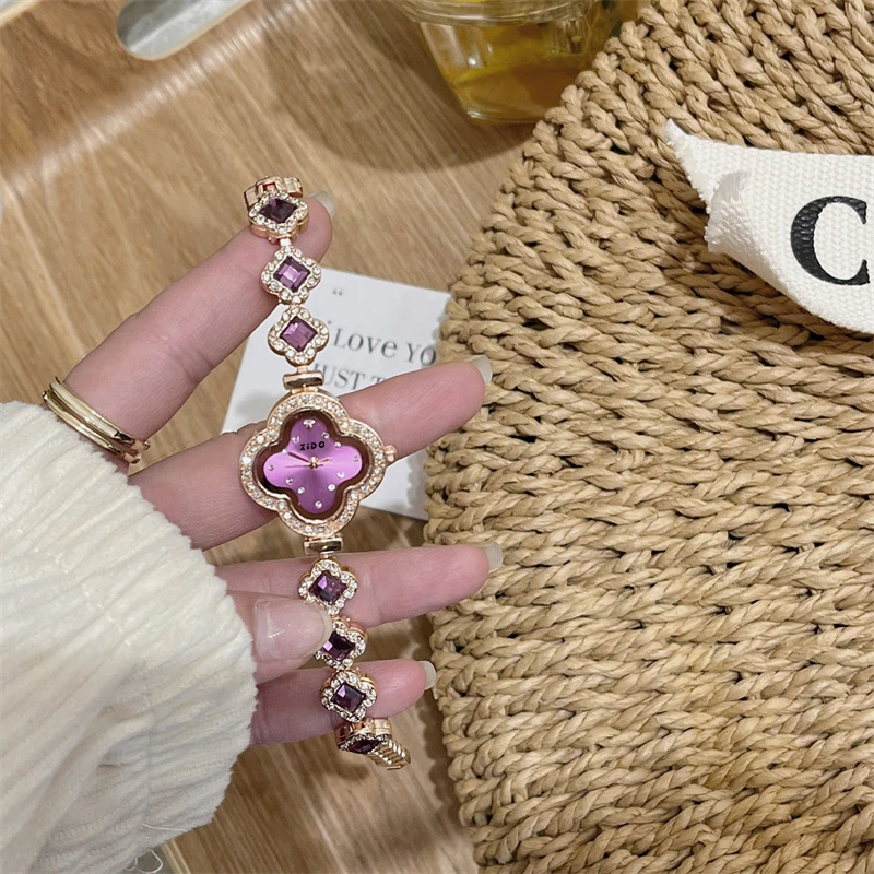 【ZIDO正品】幸运四叶草轻奢时尚百搭显白显气质女士手链腕表