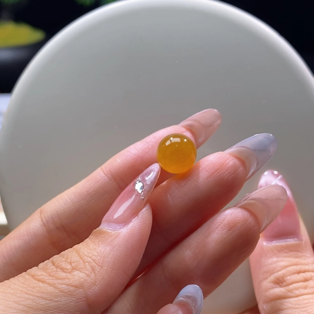 颈饰未镶嵌翡翠翡翠冰蜜糖黄圆珠10.7mm