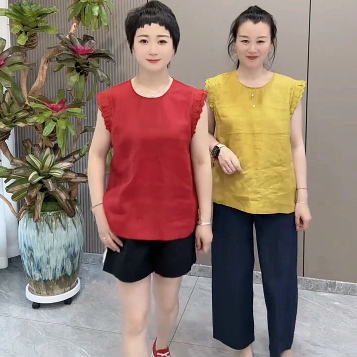 2025韩版法式气质蕾丝拼接无袖上衣女夏季新款好品质时尚百搭衬衫