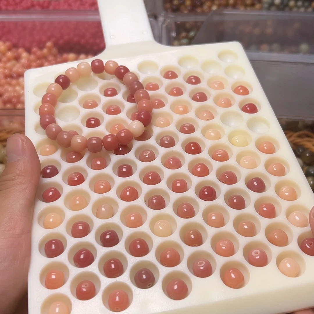 菩提根/象牙果吊坠第****狱500颗粉色桶珠