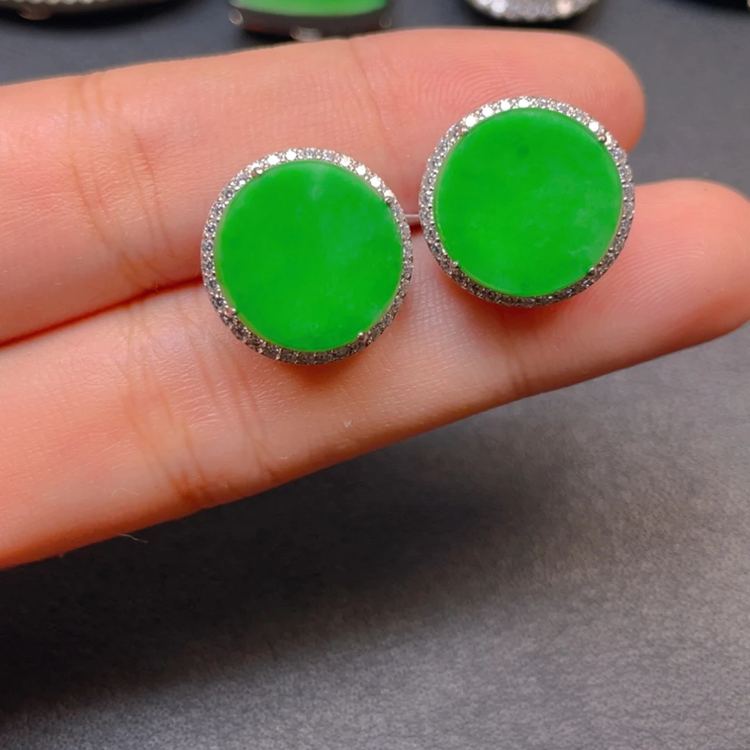 翡翠银S925镶嵌吊坠(不含链)