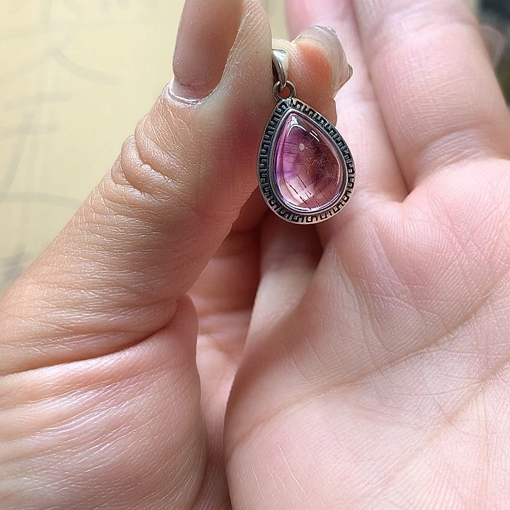 水晶水晶吊坠银S925镶嵌