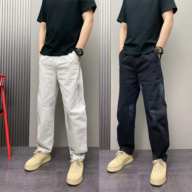 26年春季新款潮流韩版痞帅青年男士网红时尚简约休闲直筒长裤子男