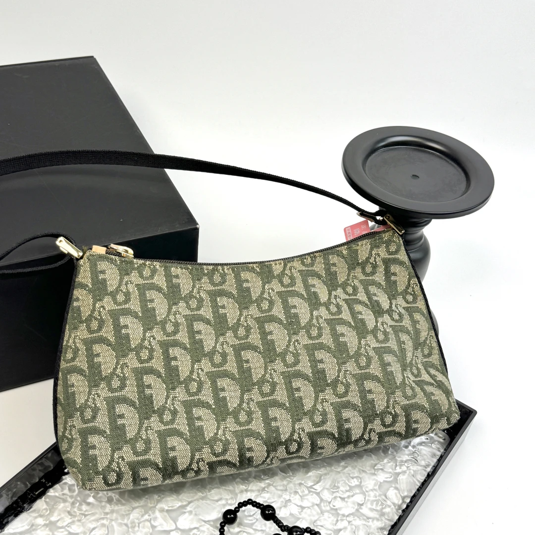 95新 DIOR/迪奥 【小考拉】Dior 绿色老花hobo腋下包