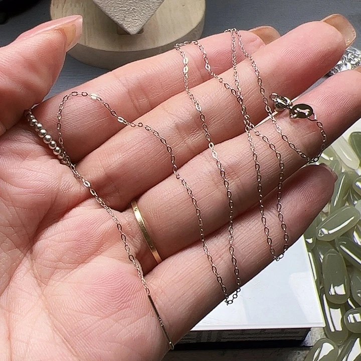 和田玉银S925镶嵌颈饰s925银链条