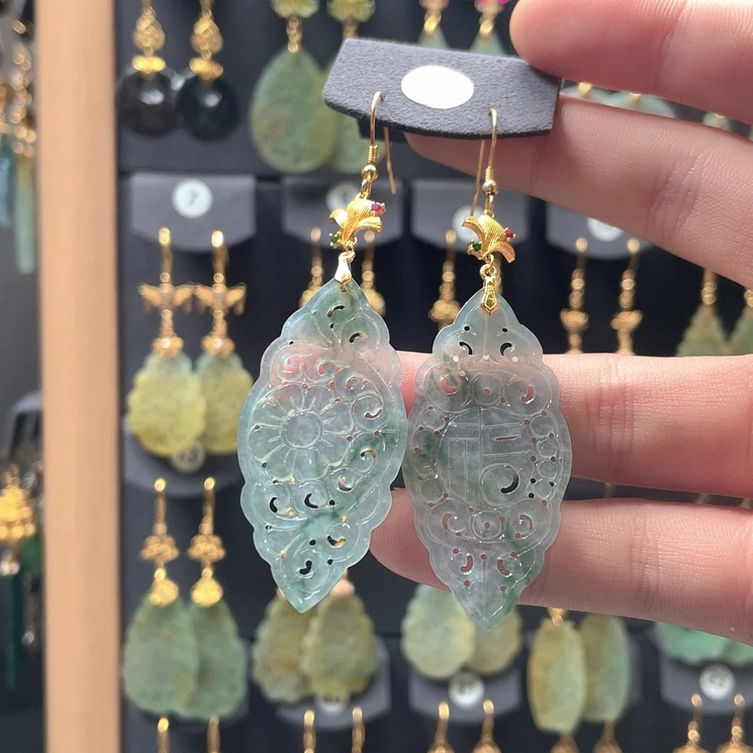 翡翠未镶嵌耳饰翡翠