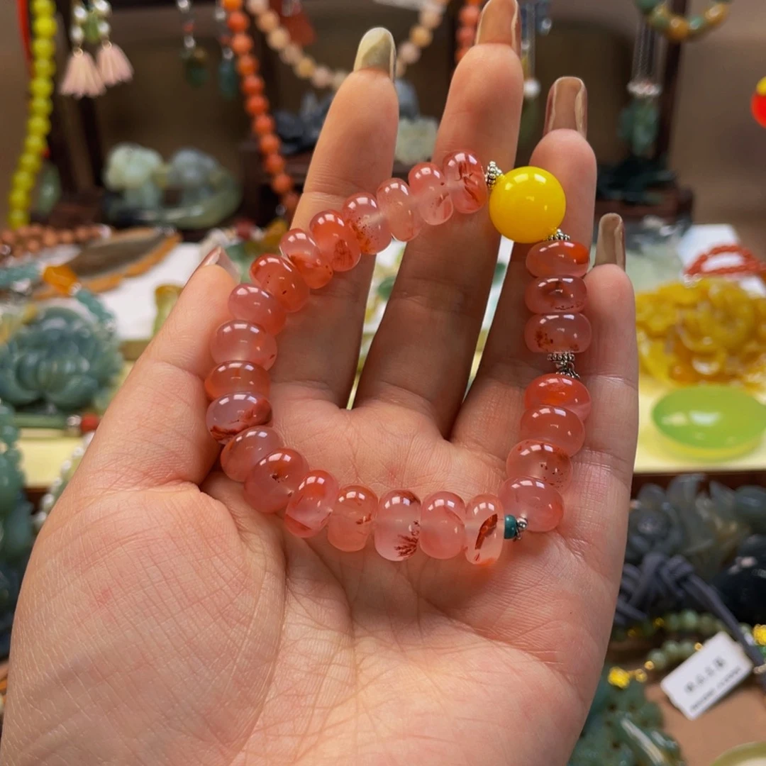 南红玛瑙手链合金海*南红