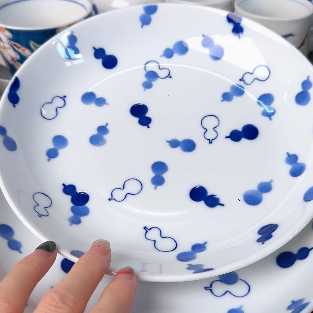 瓷片2只葫芦22厘米深盘，全新