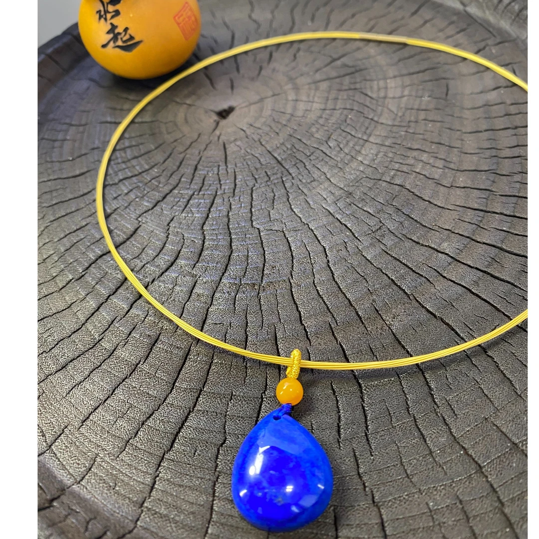 【山珊珠宝】青金石水滴项链（01136）气质项坠