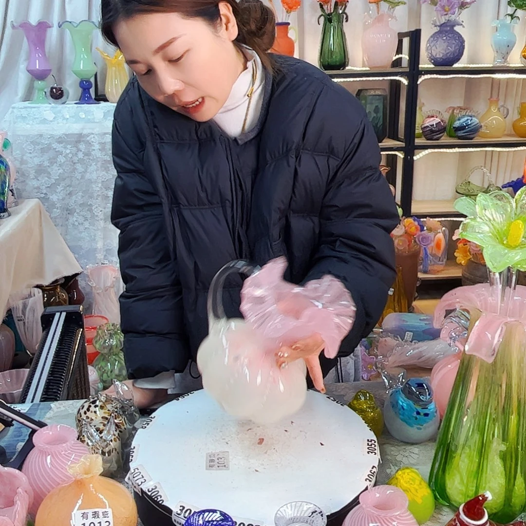 琉璃花瓶家悦摆件不完美