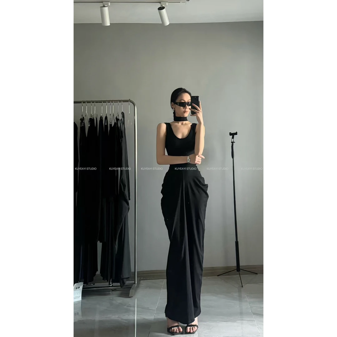 KUYEAYI /（带胸垫）性感U领沙漏腰显瘦小众包臀裙