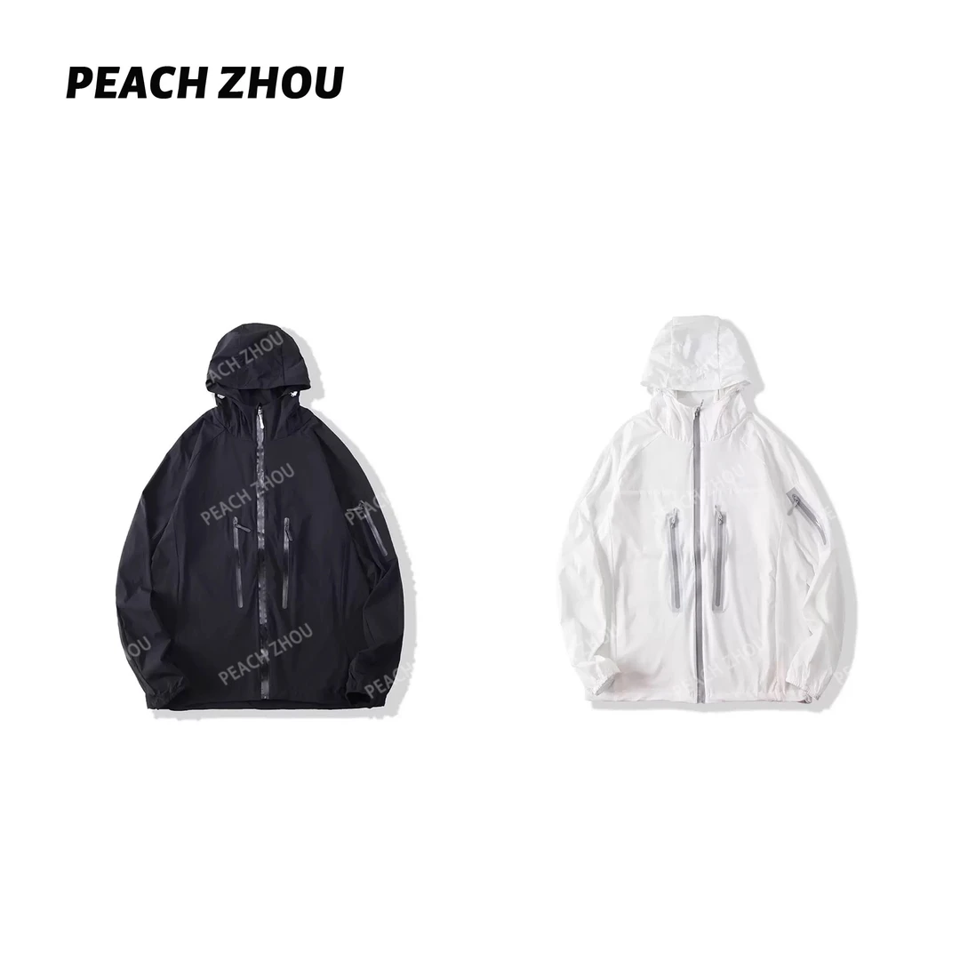 『PEACHZHOU』SV6代UPF50+户外宽松连帽拉链外套防水中性防晒皮肤衣