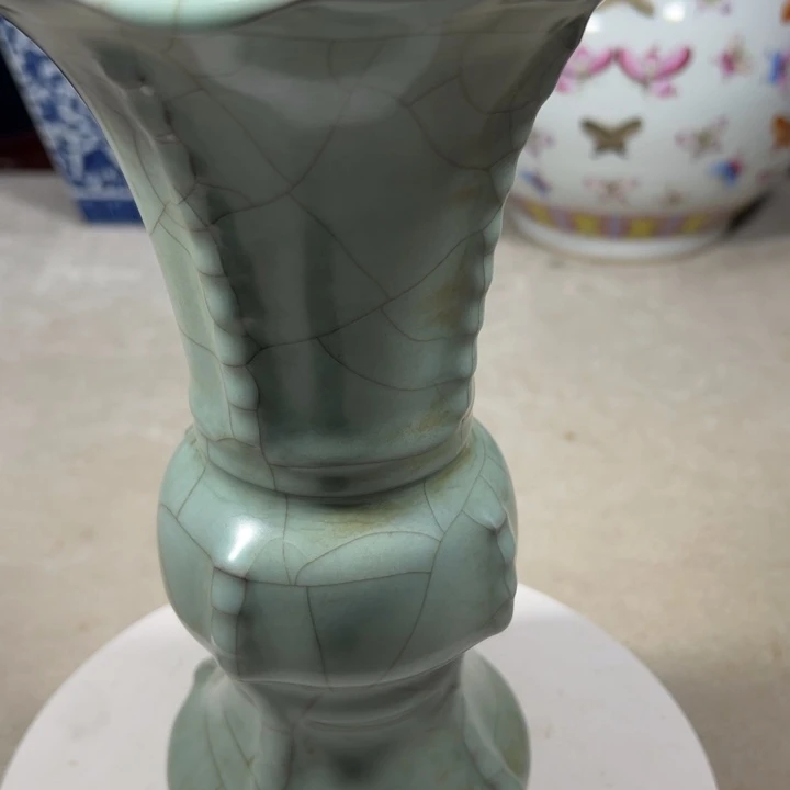 摆件金*官窑宋瓷花觚手工制作