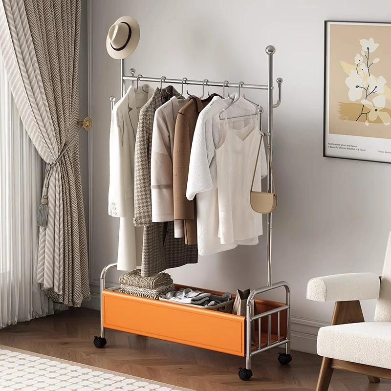 衣架落地卧室2025不锈钢家用移动衣帽架衣服置物架落地挂衣架