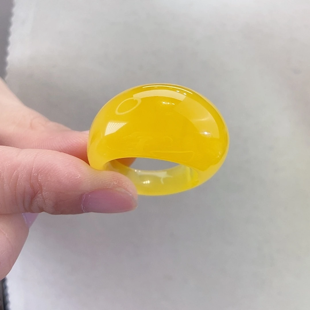 蜜蜡未镶嵌戒指18馒头戒