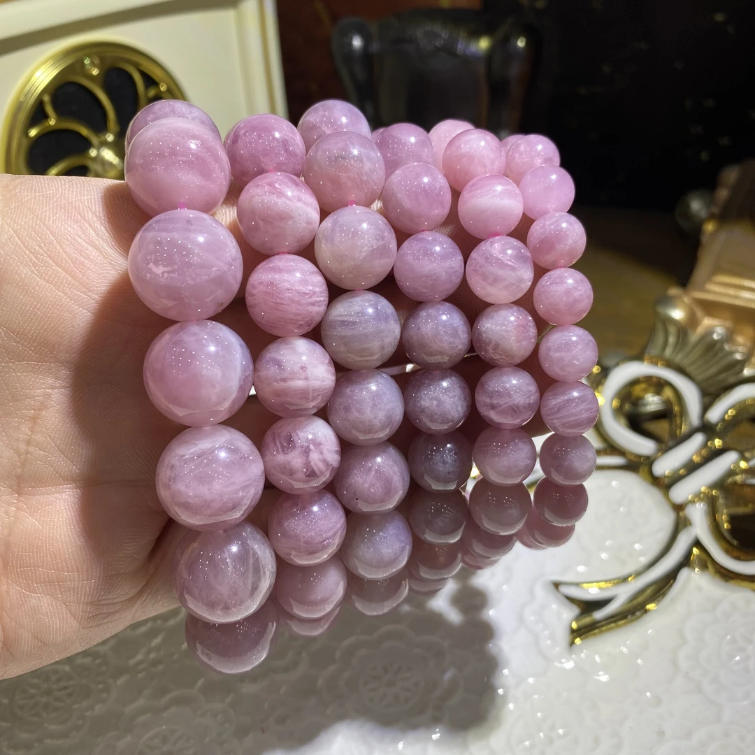 D13-天然老矿料紫马粉水晶手串单圈-多样性发其一