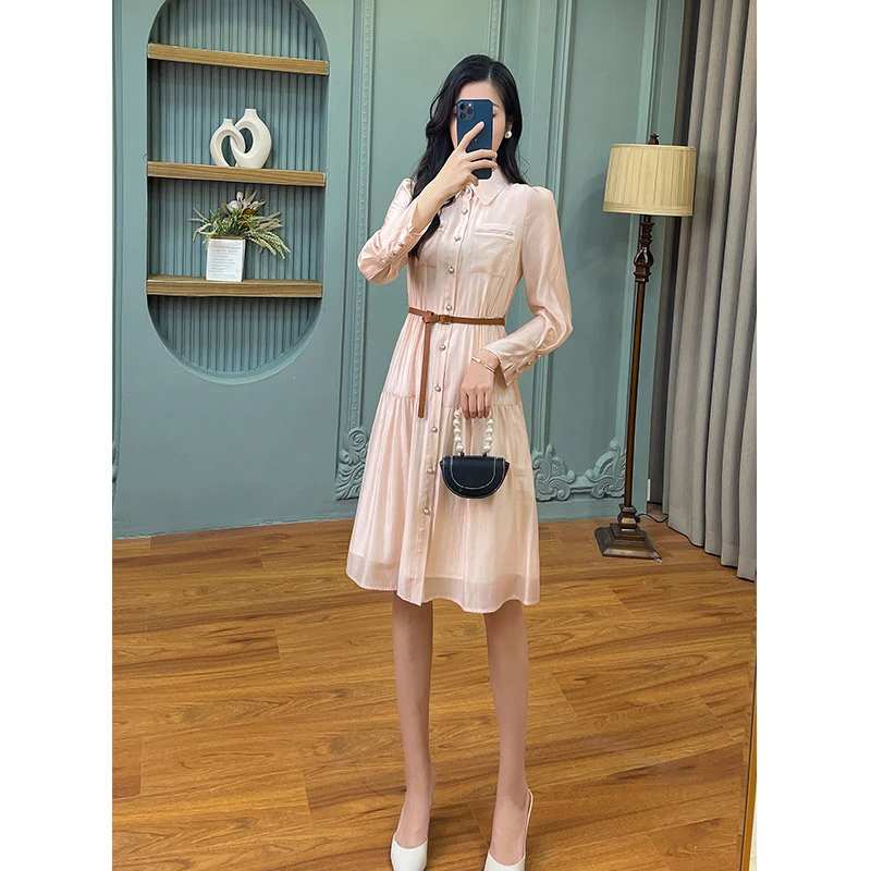 【蒂妮佳】6093品牌女装气质显瘦长袖连衣裙