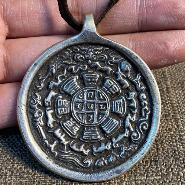 尼泊尔白立马铜九宫牌挂牌