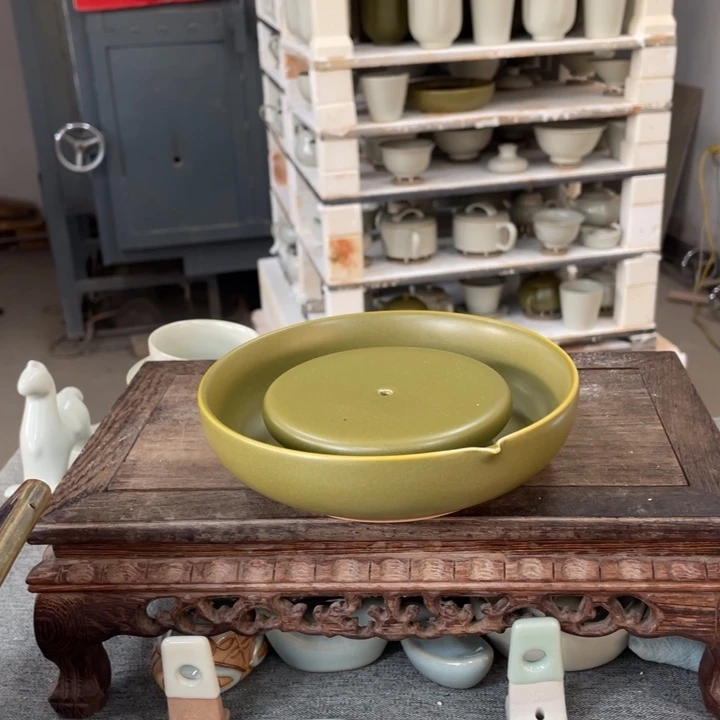 摆件茶沫釉双层壶承