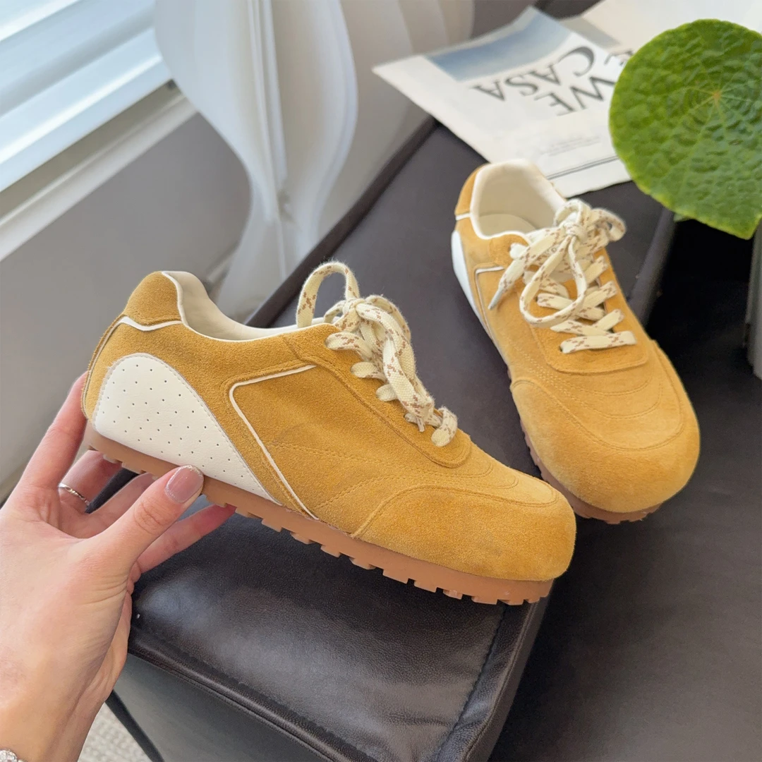 靓小靓【圆头丑萌小黄鞋】春日暖阳休闲鞋翻毛阿甘鞋 171-5