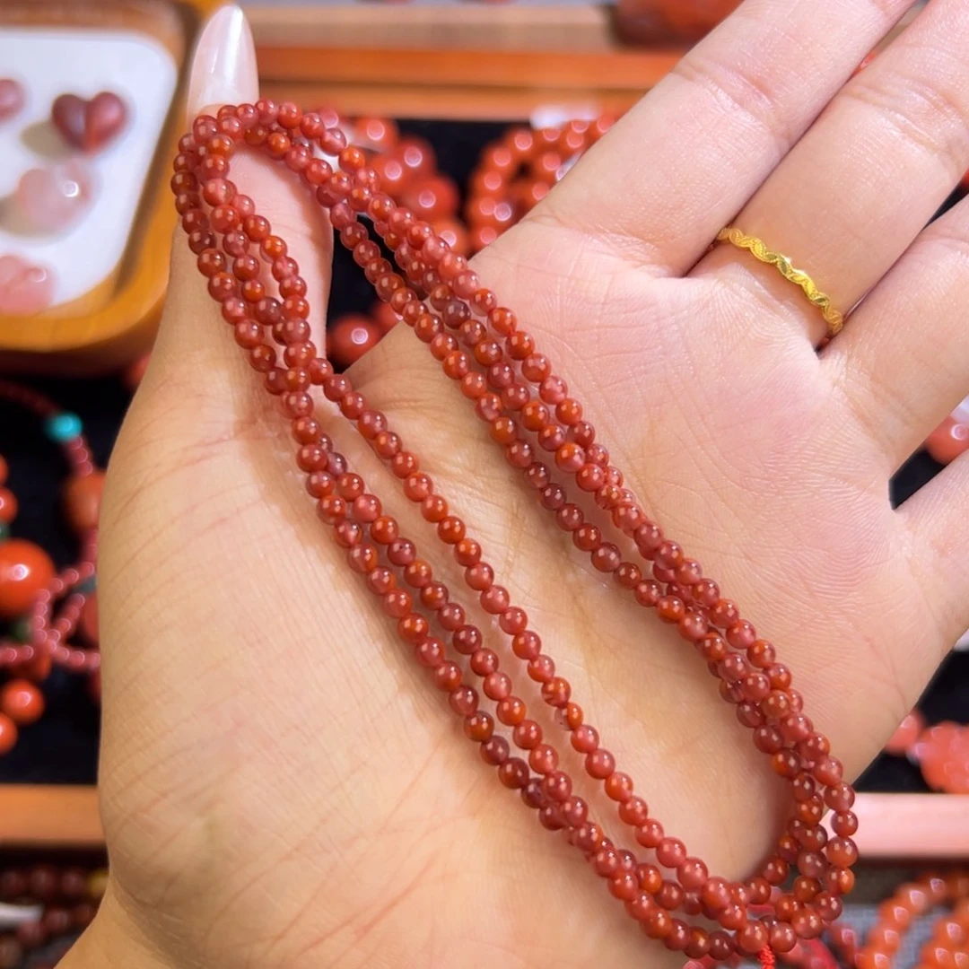 南红玛瑙手串未镶嵌3mm