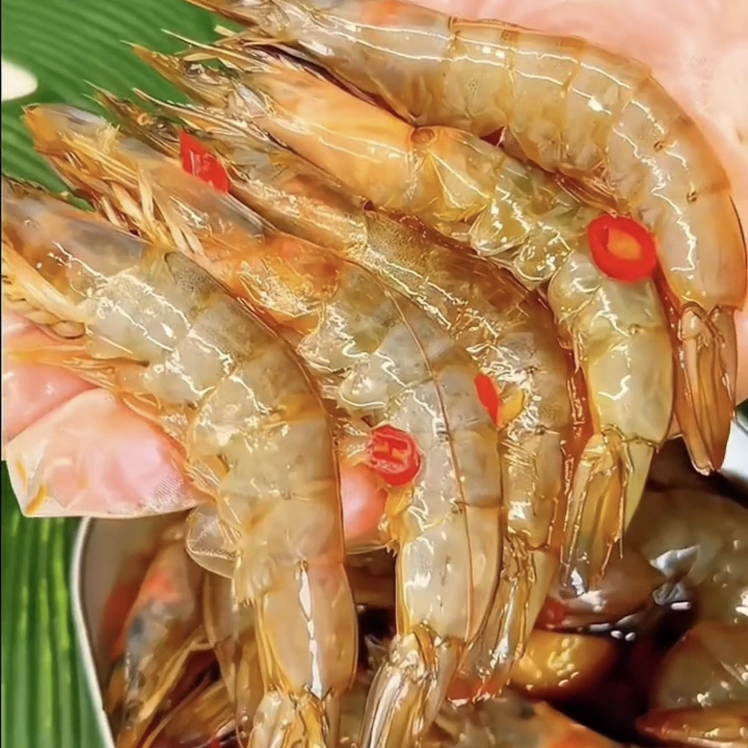 【生呛大虾】酱香微辣口感即食海鲜生腌虾500克/桶*2桶