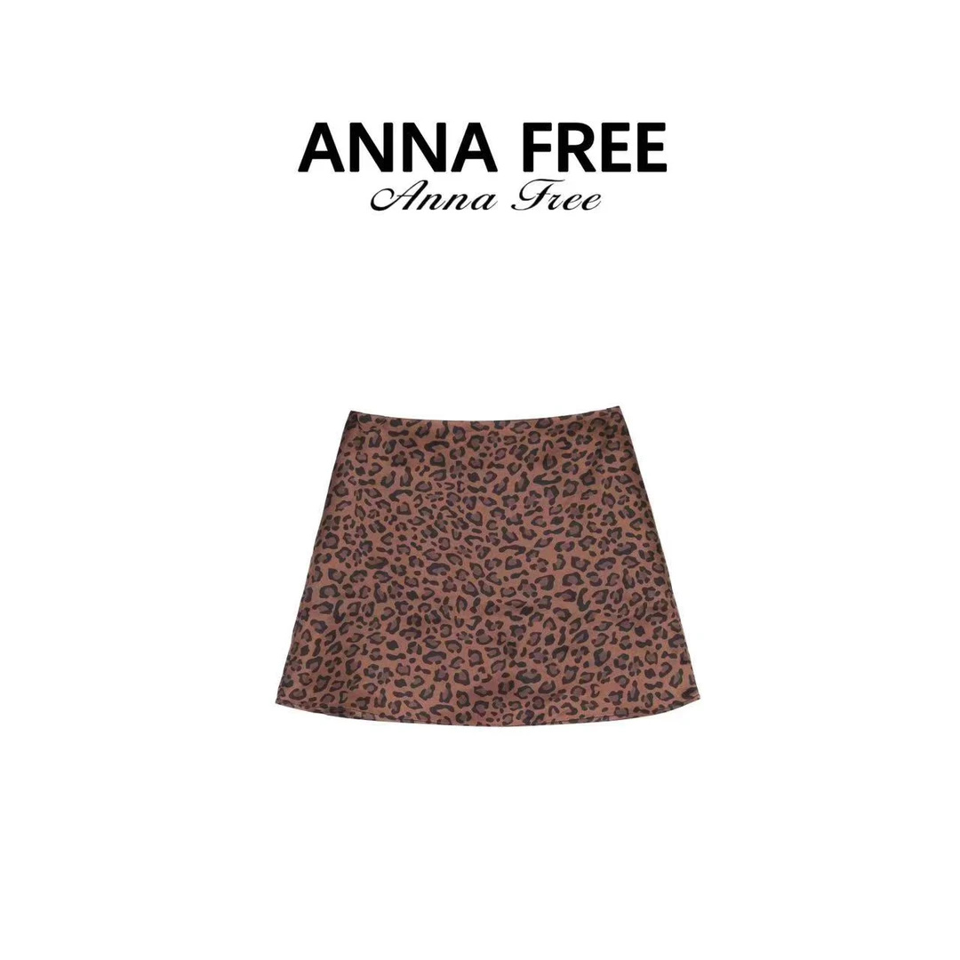 ANNA FREE 有安全裤醋酸百搭气质A字豹纹包臀半身裙ZCS25436