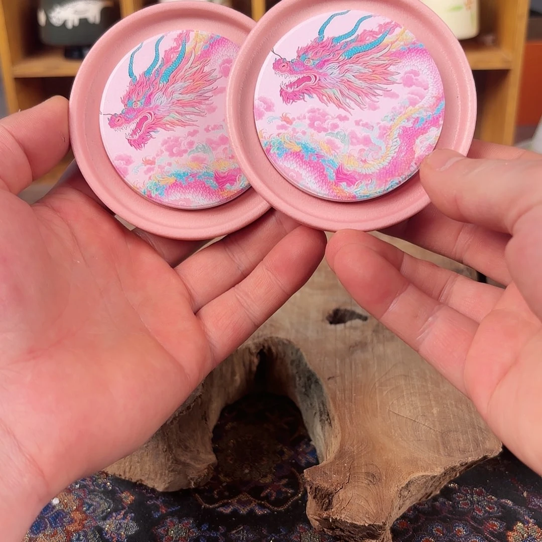 手绘全彩山楂红，粉引系列