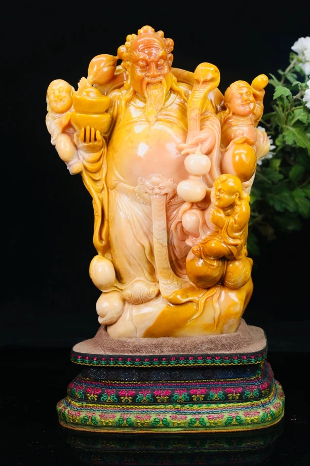 北部田黄摆件题材财神爷净尺寸22+16+9厘米2451克