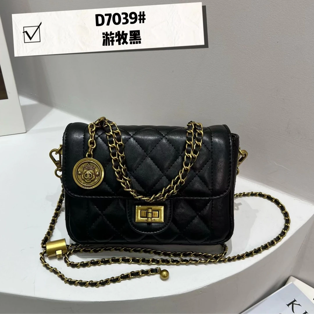 【芝麻集】ZT-D7039-游牧黑RAIN.CUN时尚百搭腋下斜跨轻奢女包