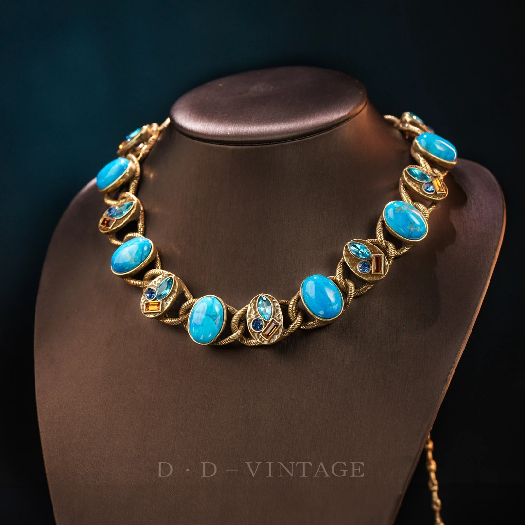 铜合金仿水晶项链 项链欧美气质0116N