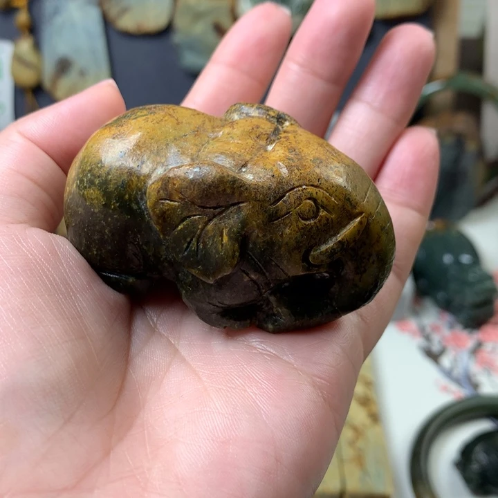 岫岩河磨玉（透闪石质玉）手把未镶嵌