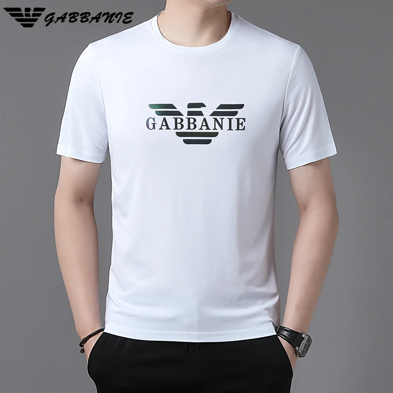 GABBANIE品牌男士短袖修身印花T恤潮流休闲薄款夏季新款正品宽松T