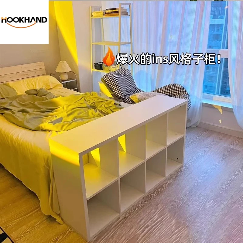 可移动落地卧室格子柜多用途床边收纳矮柜自由组合零食置物储物柜