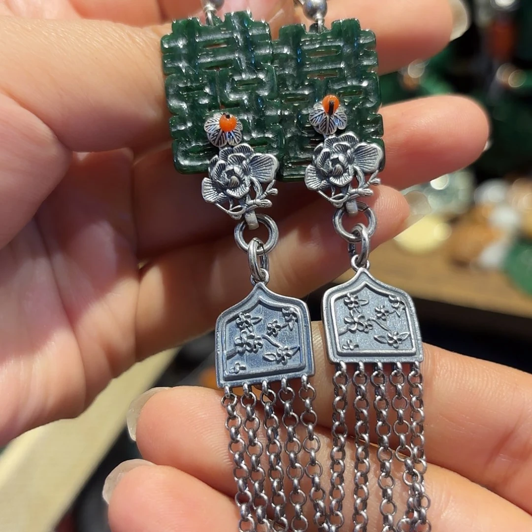 翡翠耳饰未镶嵌原创