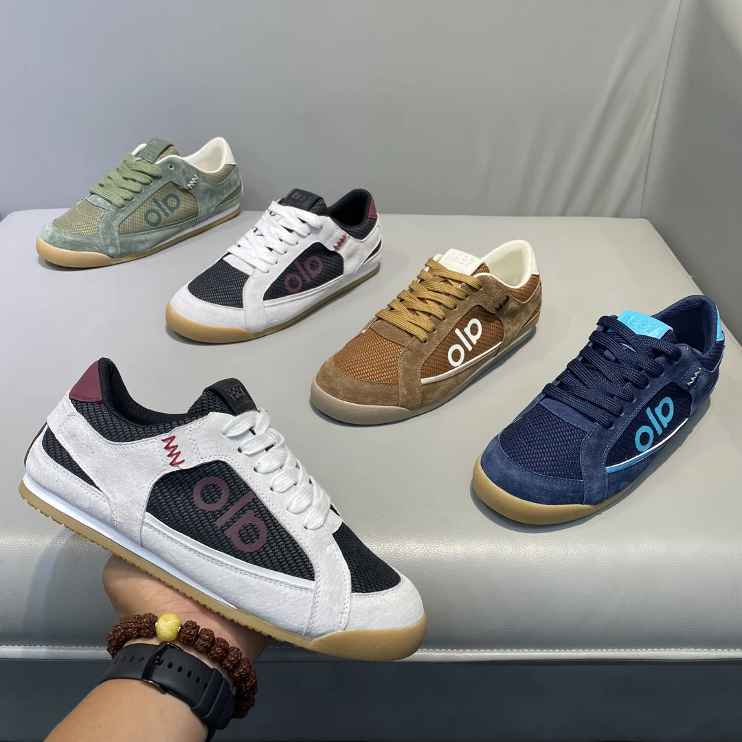 2025新款低帮系带拼色透气防滑软底休闲鞋潮流时尚百搭轻奢男鞋