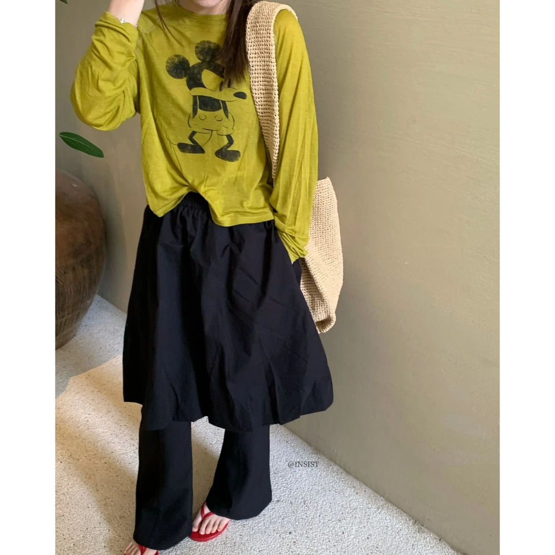 米奇长袖宽松超柔软T宽松