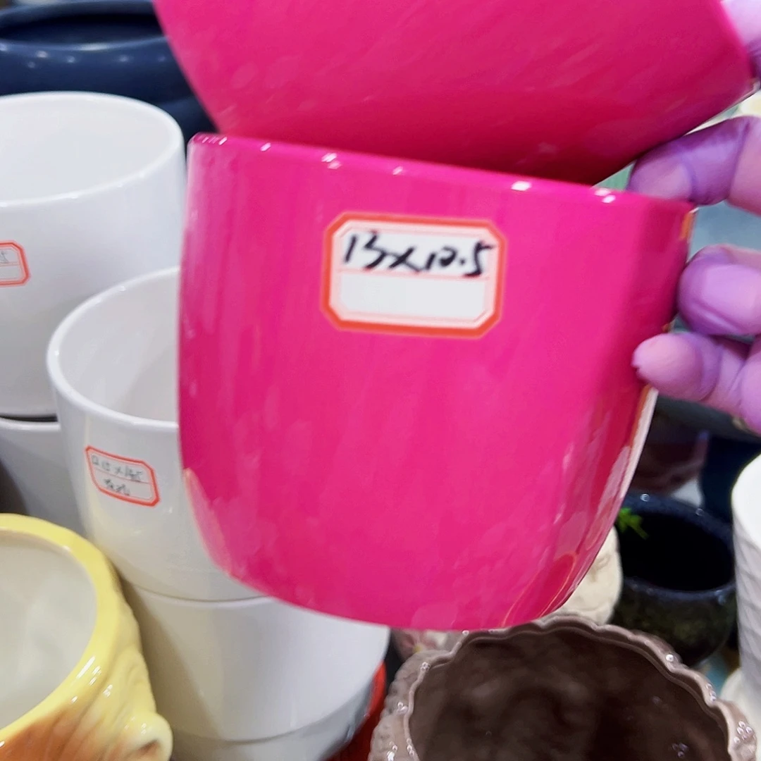 有孔外贸尾单陶瓷花盆凑单10米包邮