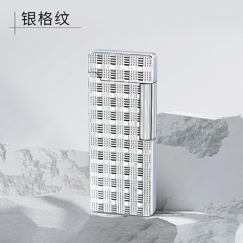 2024高档超薄侧滑砂轮充气打火机创意复古小巧送男友老公朋友礼物
