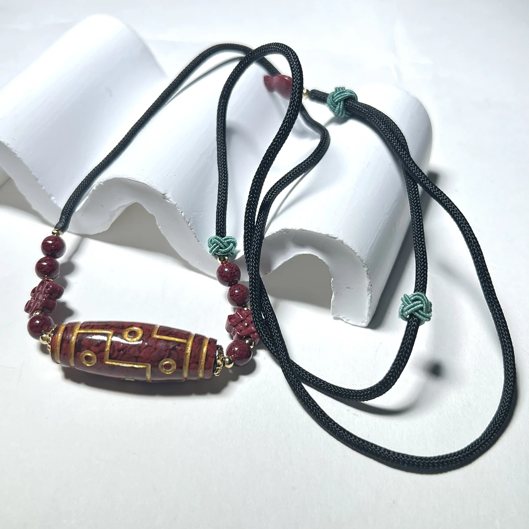 含辰砂工艺品【小宝珠宝】22 T22417-朱砂吊坠-36*13mm
