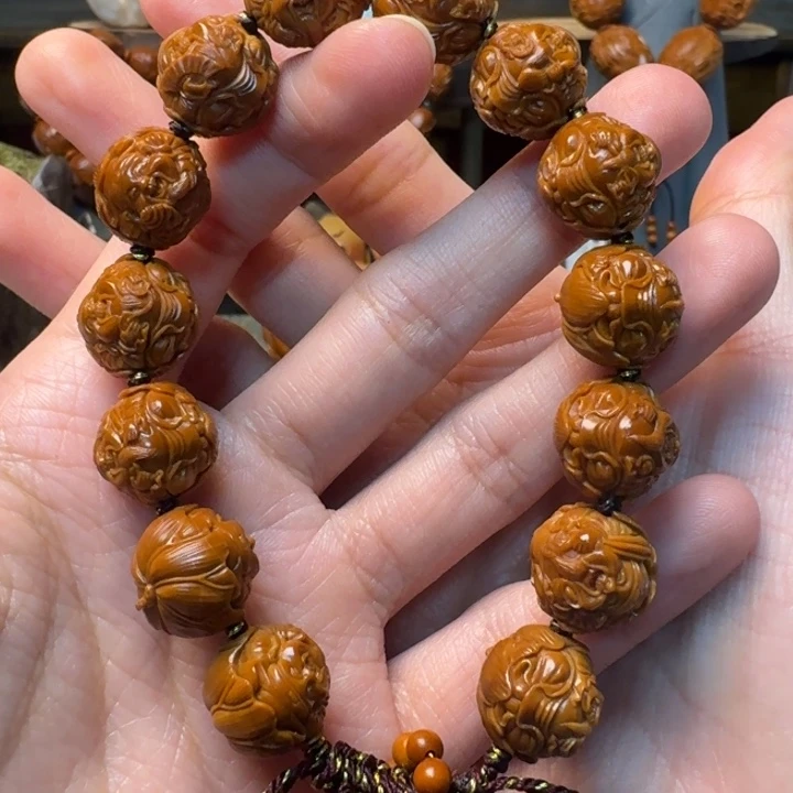 8***6橄榄核手串/手链荷叶财神