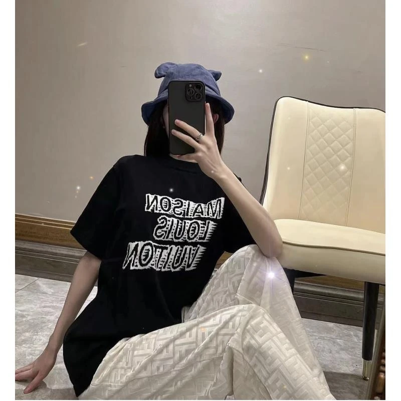 95新 LouisVuitton/路易威登  yy三三零 棉 字母印花短袖 S码