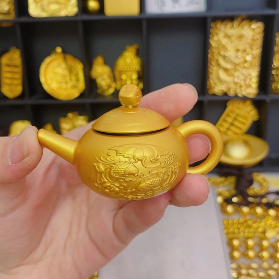 石英石铁合金摆件小壶