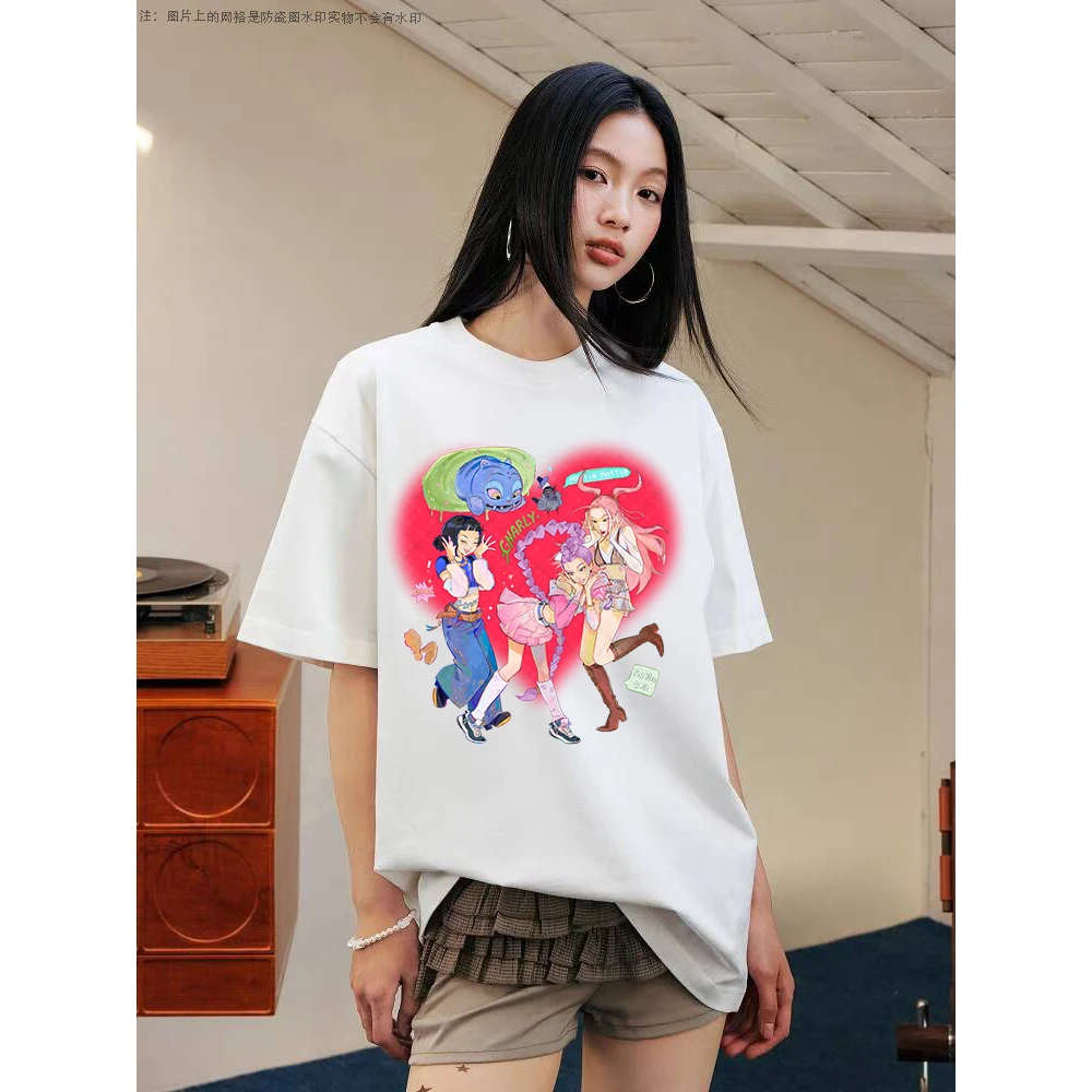 美式短袖T恤时尚女装Kpop猎魔女团周边个性印花数码直喷