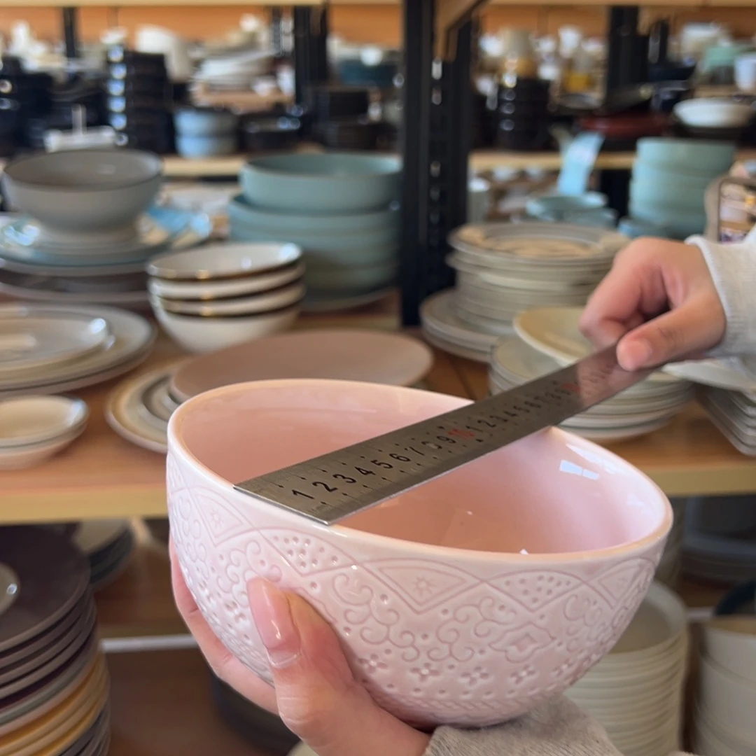 新骨瓷200瑕疵慎拍巴洛克粉6寸碗