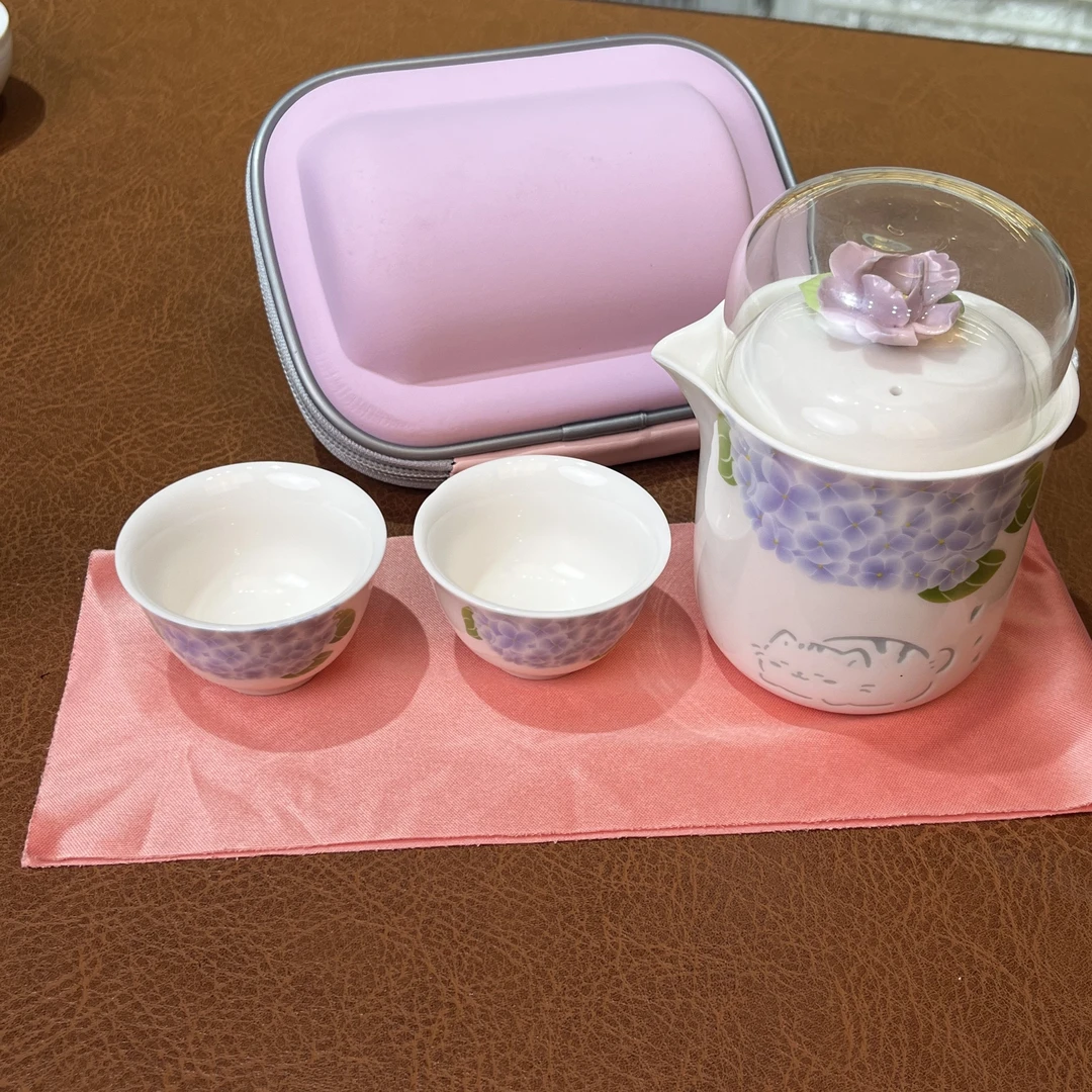 紫藤花手抓壶一壶三杯旅行快客G2535